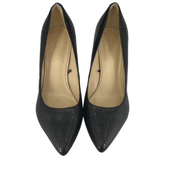 Marc Fisher Womens Pump Black Snakeskin Pointed Toe Heels Size 8M - Picture 8 of 8